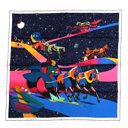 Hermes Silk Space Derby Scarf 90 Marine Rose Vif Multicolor 1 of 6