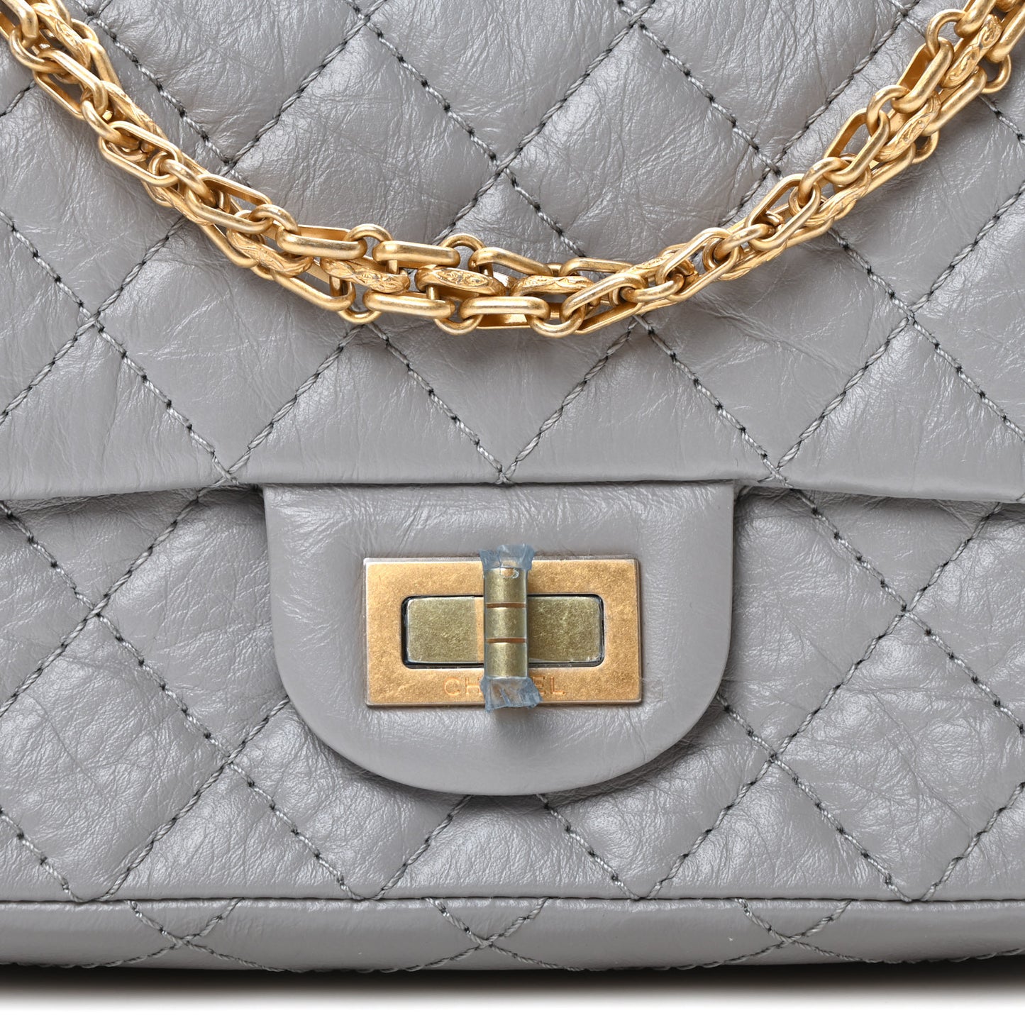 Aged Calfskin Quilted 2.55 Reissue Mini Flap Grey
