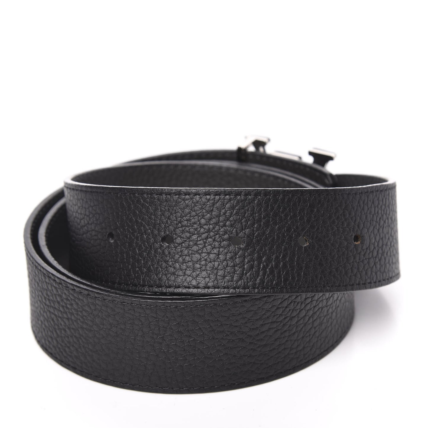 Taurillon Calfskin 40mm LV Initiales Belt 100 40 Black