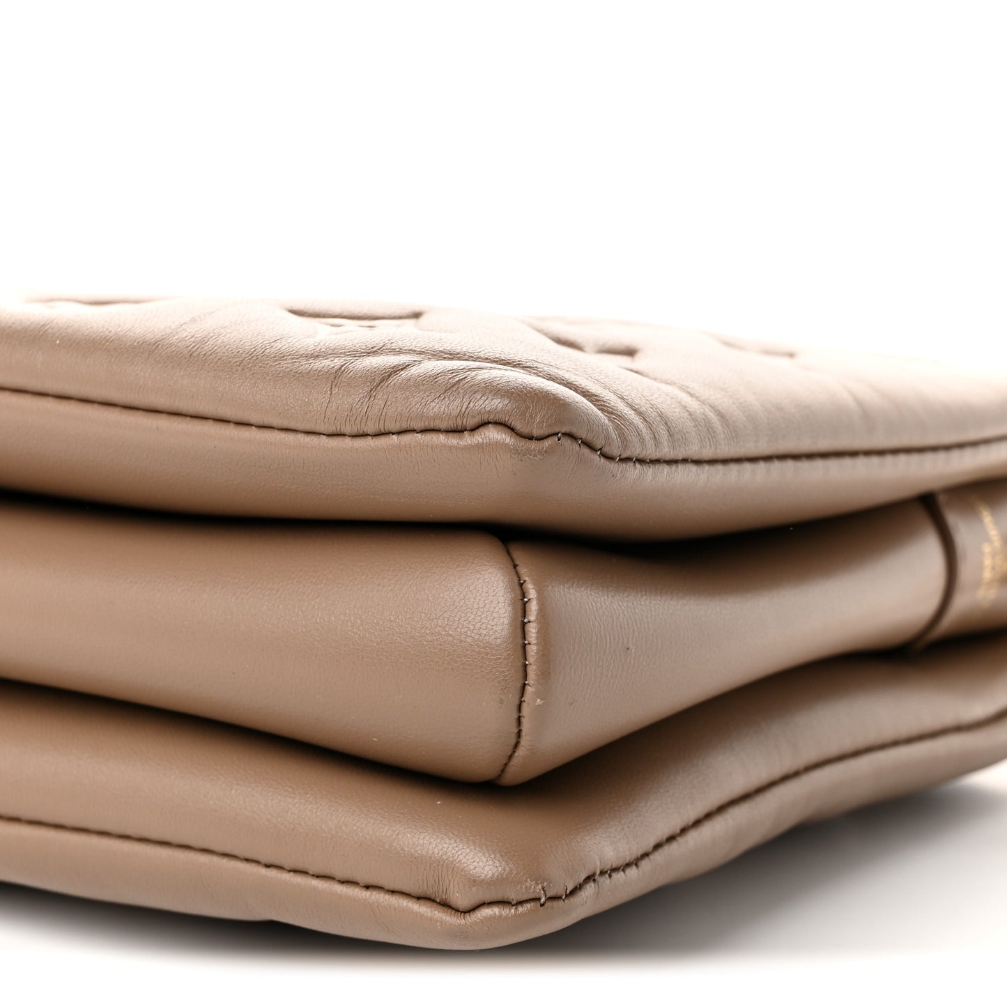 Lambskin Embossed Monogram Coussin PM Taupe