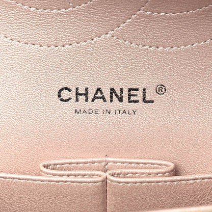 Chanel Metallic Caviar Chevron Quilted Jumbo Double Flap Light Gold 8 of 9