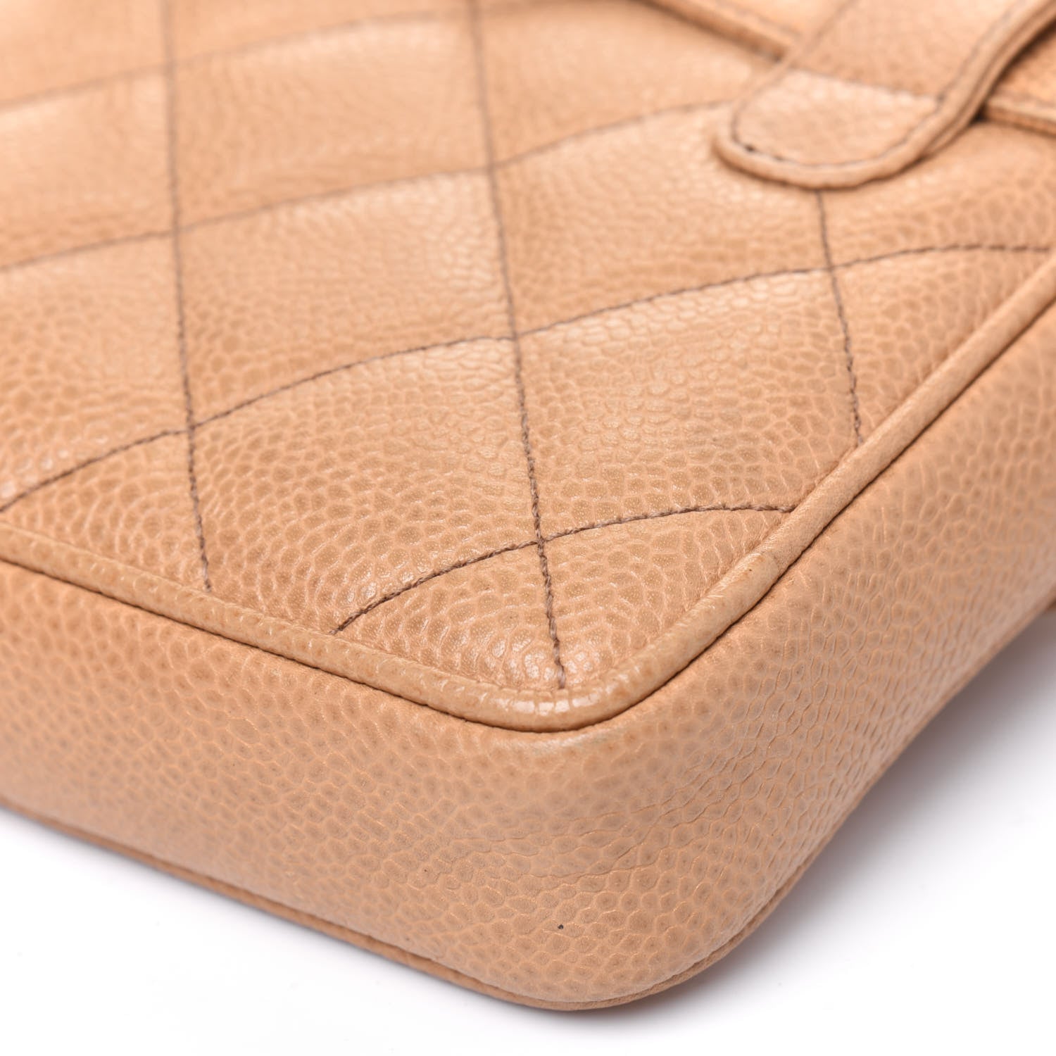 Chanel Caviar Quilted Flap Belt Bag Clutch 85 34 Beige 16 of 21