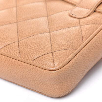 Chanel Caviar Quilted Flap Belt Bag Clutch 85 34 Beige 16 of 21
