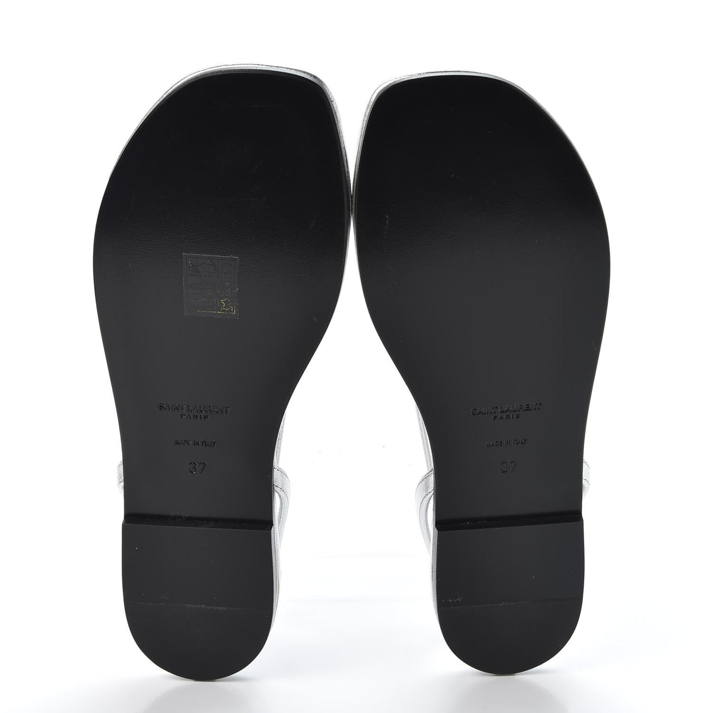 Metallic Lambskin Nu Pieds 05 Thong Sandals 37 Argento