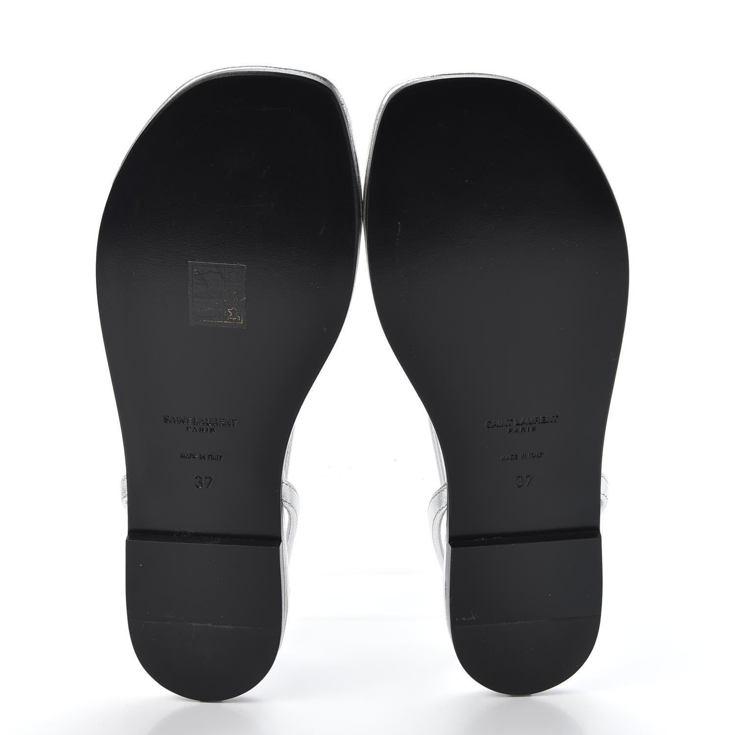 Saint Laurent Metallic Lambskin Nu Pieds 05 Thong Sandals 37 Argento 5 of 9