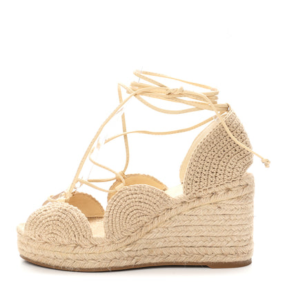 Loewe Raffia Paula's Ibiza Strappy Solar Espadrille Sandals 38 Natural 1 of 9