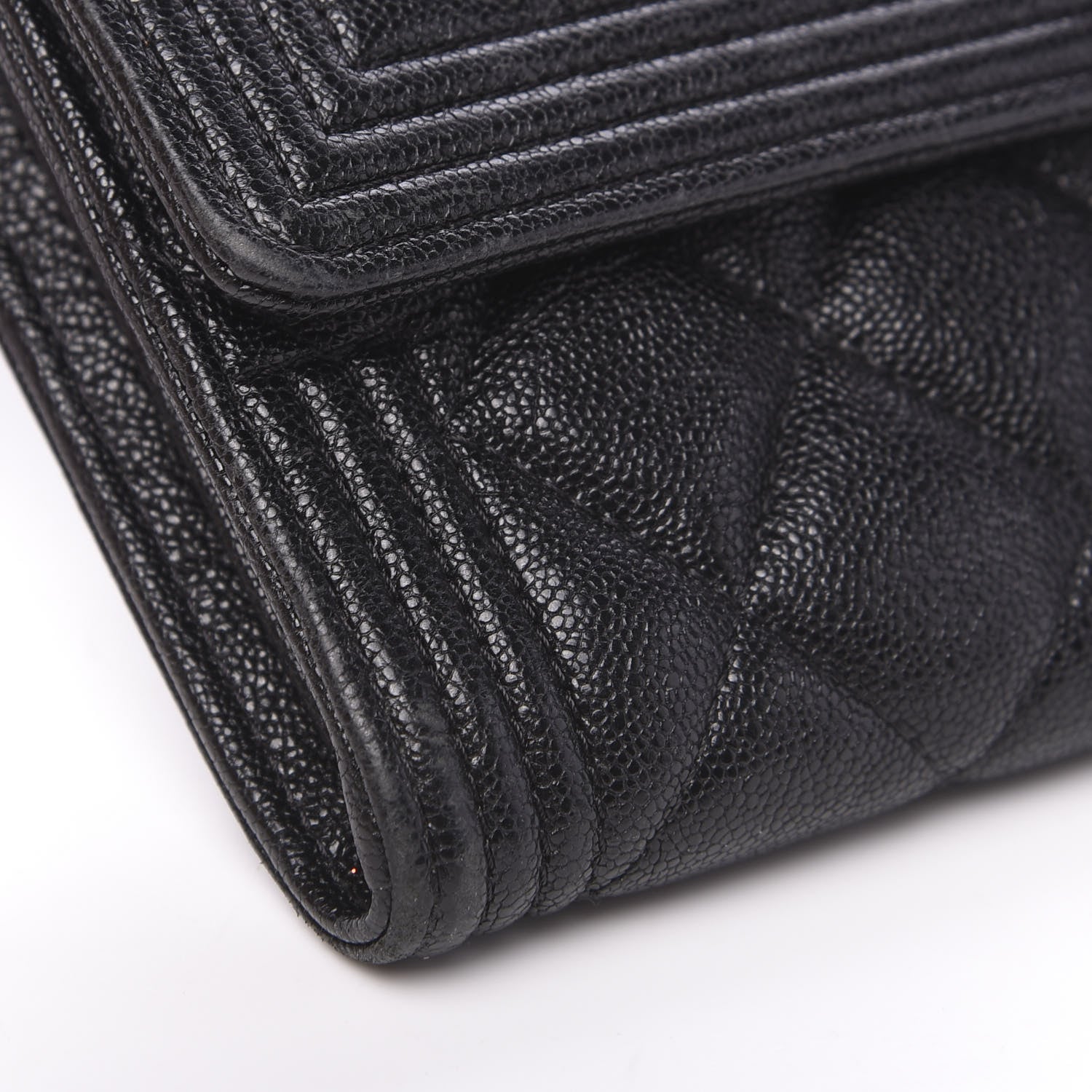 Chanel Caviar Quilted Boy Flap Wallet Black 11 of 13