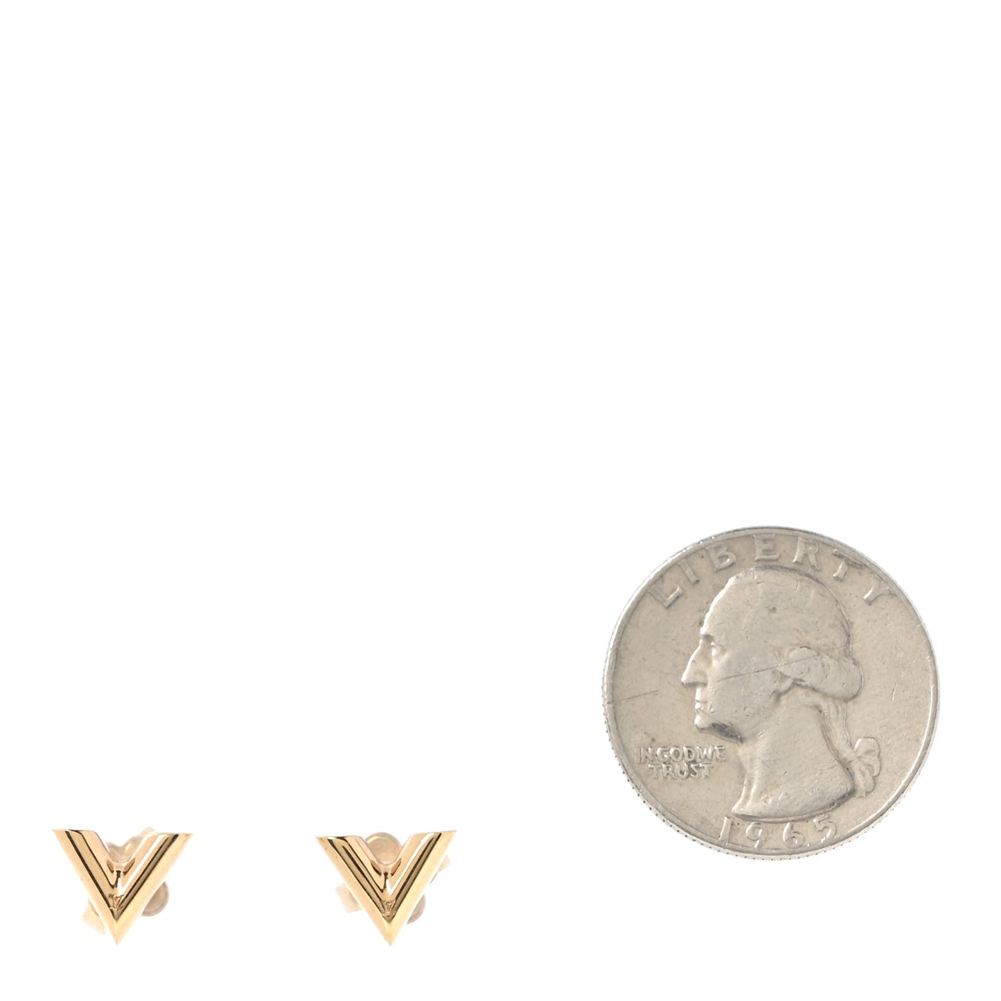 Brass Essential V Stud Earrings Gold