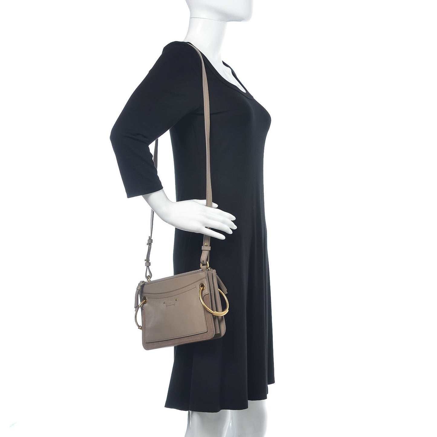 Calfskin Suede Mini Roy Bag Motty Grey