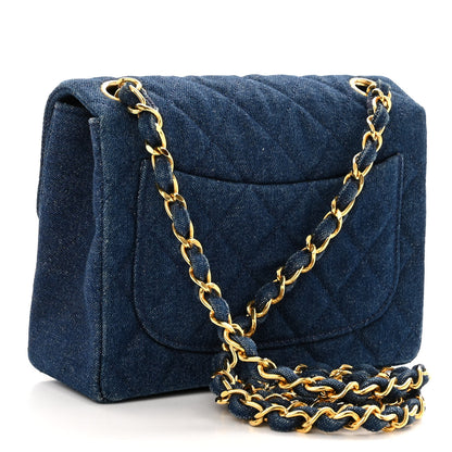 Chanel Denim Quilted Mini Square Flap Blue 3 of 10