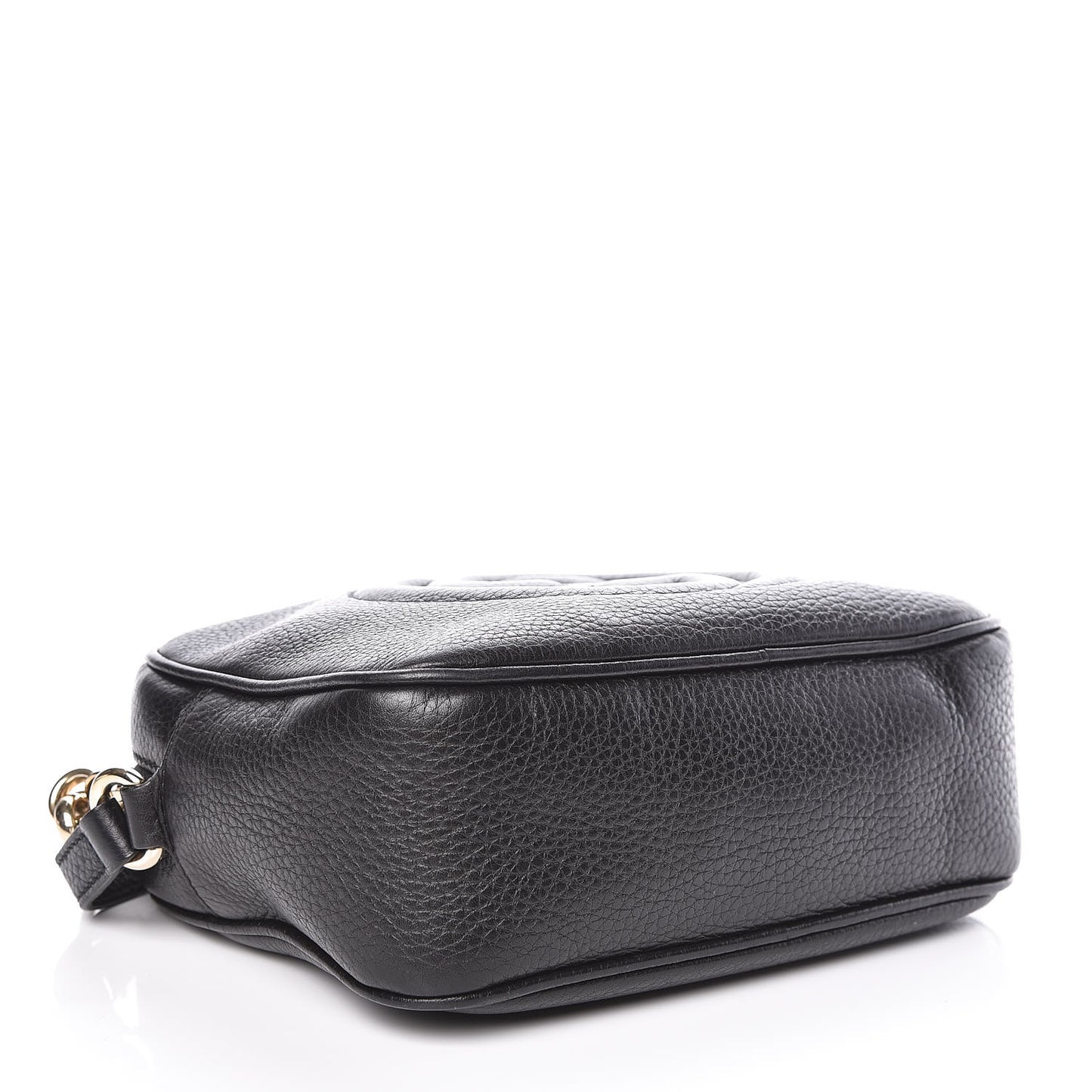 Pebbled Calfskin Small Soho Disco Bag Black