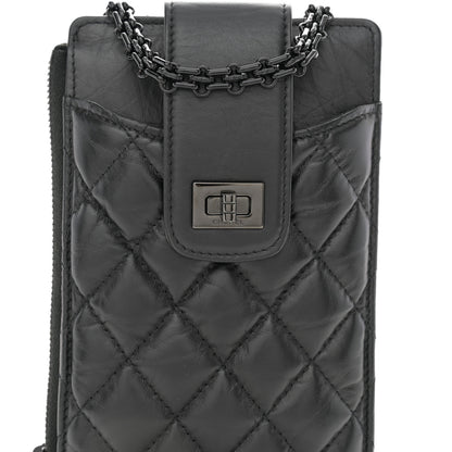 Chanel Aged Calfskin Quilted Reissue Phone Holder With Chain Bag So Black 8 of 10
