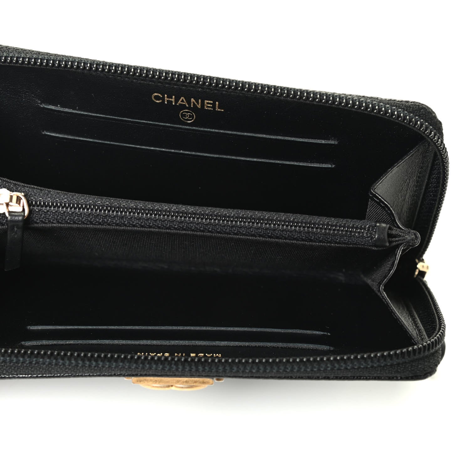 Chanel Caviar Quilted Small Boy Zip Around Wallet Black 4 of 4