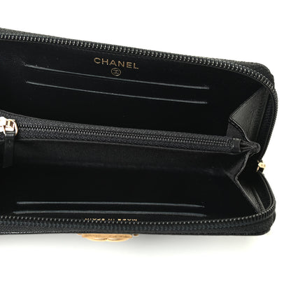 Chanel Caviar Quilted Small Boy Zip Around Wallet Black 4 of 4