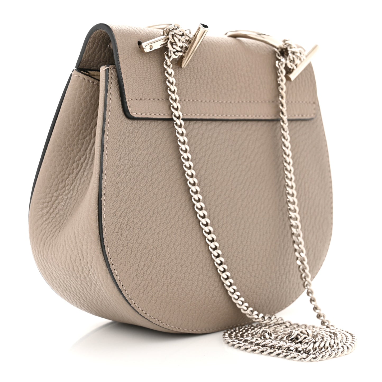 Grained Lambskin Mini Drew Shoulder Bag Motty Grey