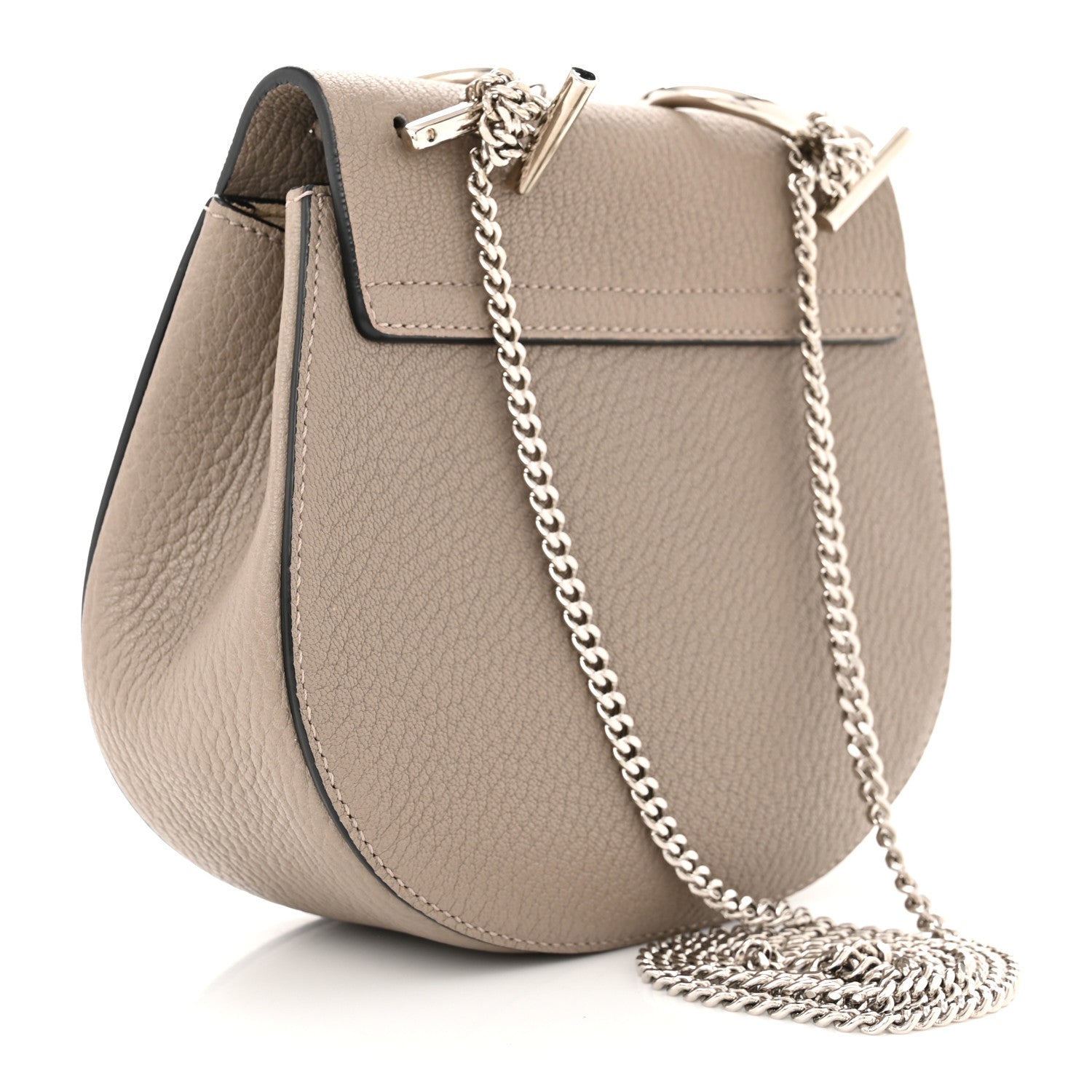 Chloe Grained Lambskin Mini Drew Shoulder Bag Motty Grey 3 of 10