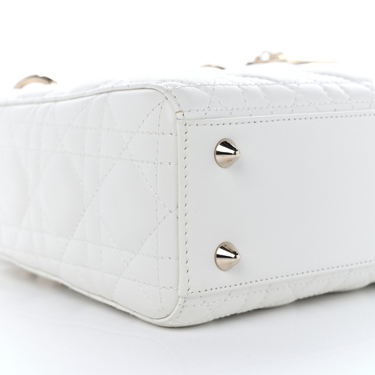 Christian Dior Lambskin Cannage Small My ABCDior Lady Dior White 9 of 11