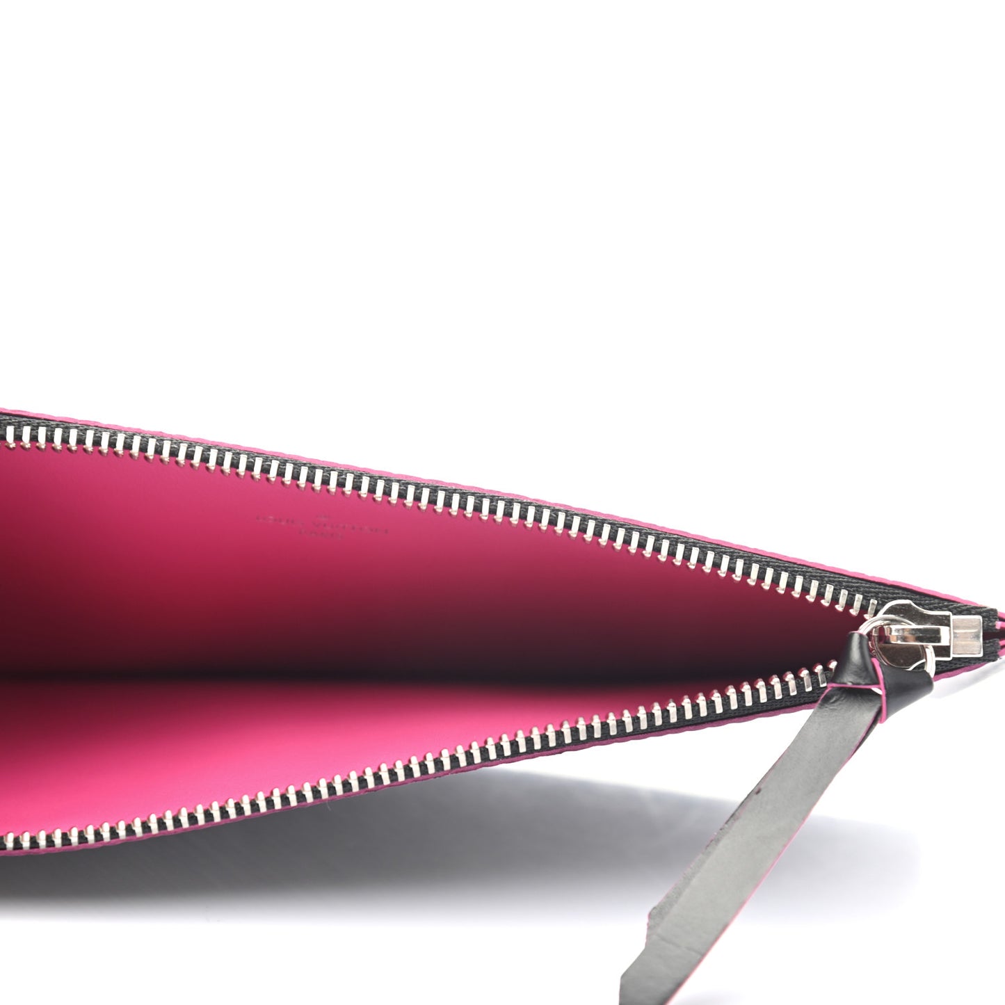 Epi Felicie Chain Wallet Zippered Insert Black Hot Pink