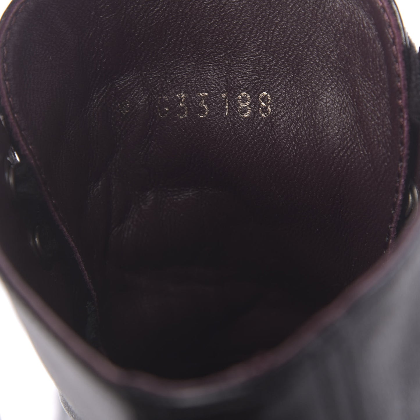 Crackled Calfskin Velvet Pearl Combat Short Boots 36 Black