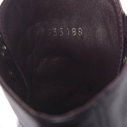 Chanel Crackled Calfskin Velvet Pearl Combat Short Boots 36 Black 8 of 9
