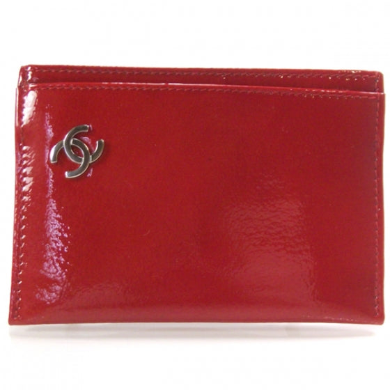 Chanel Patent Credit Card Holder Red 1 of 8