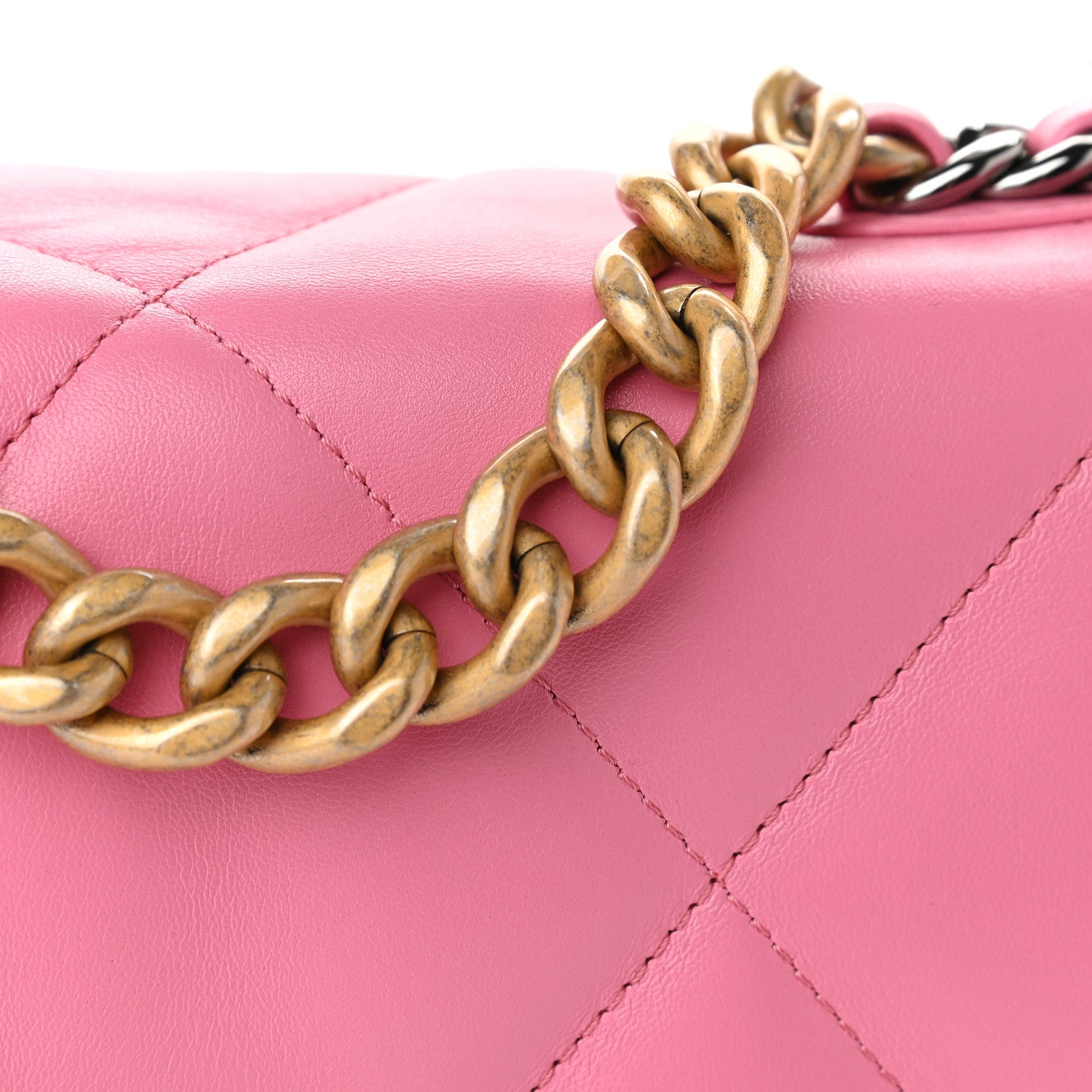 Chanel Lambskin Quilted Medium Chanel 19 Flap Pink 18 of 19