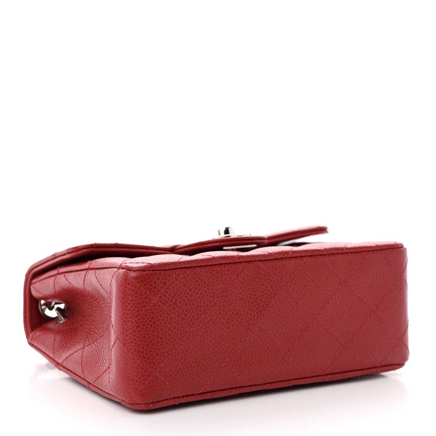 Caviar Quilted Mini Square Flap Red