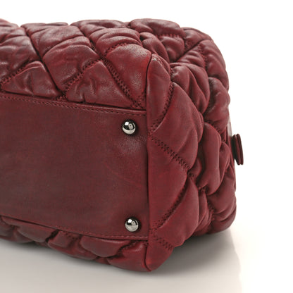 Chanel Calfskin Bubble Quilt Bowler Bordeaux 10 of 12