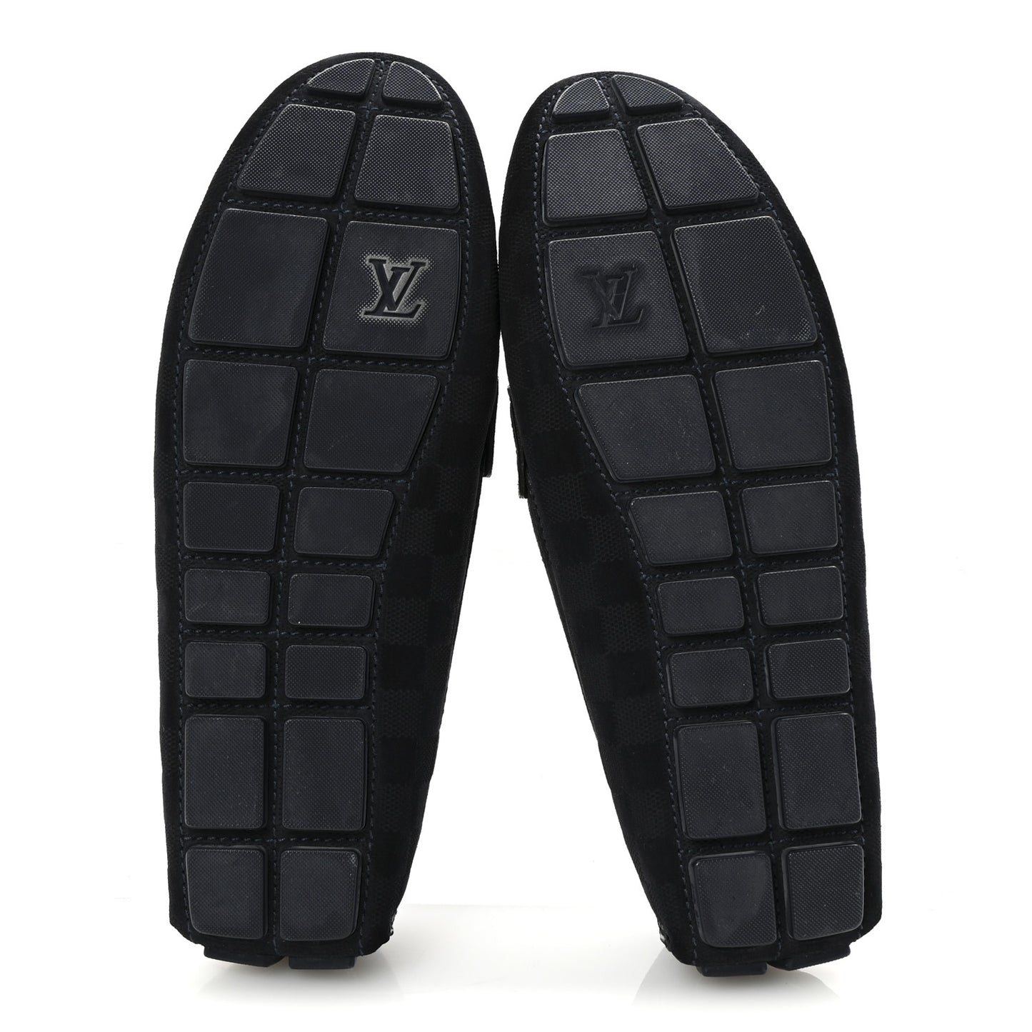 Suede Damier Mens Monte Carlo Moccasin Loafers 10.5 Navy