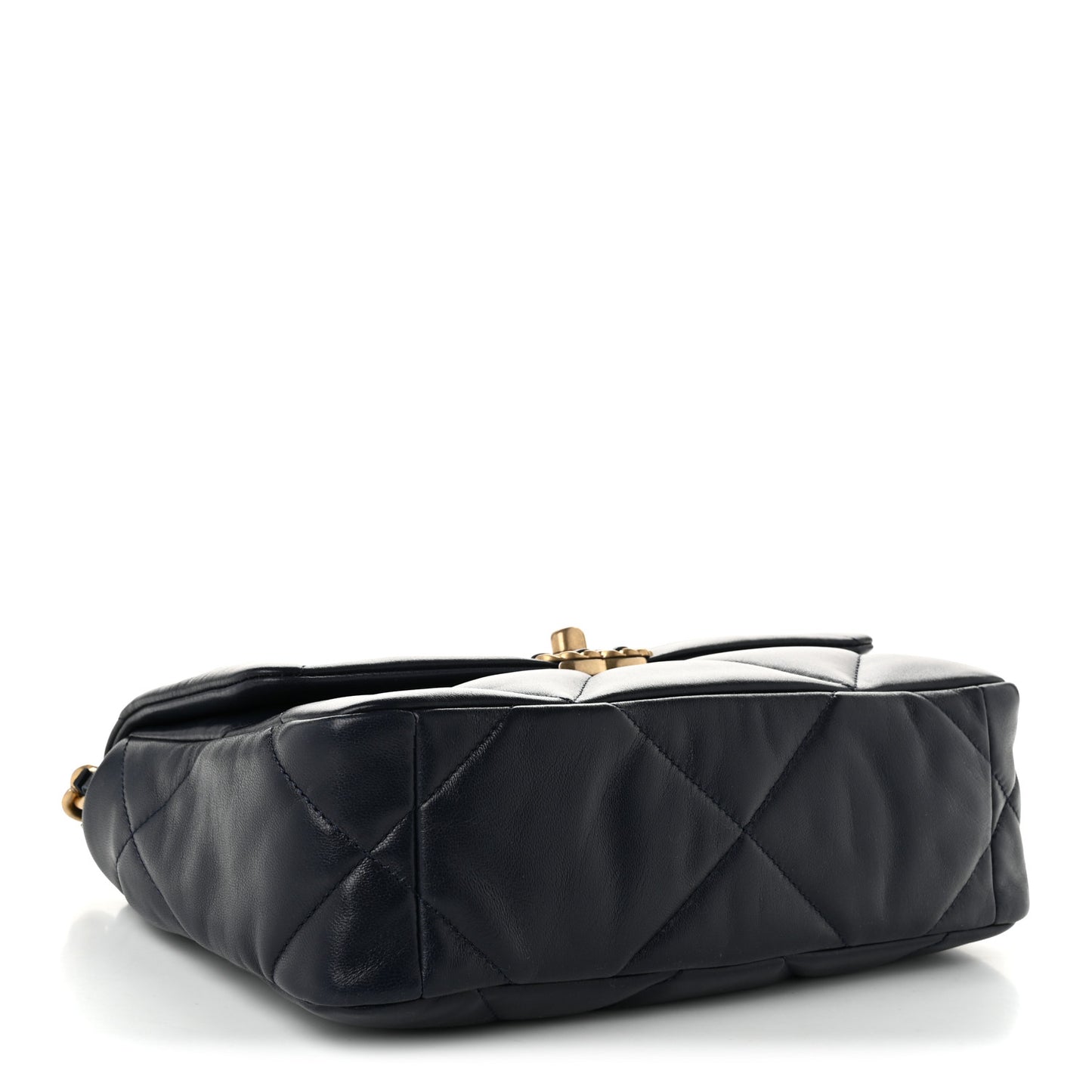 Lambskin Quilted Medium Chanel 19 Flap Navy Blue