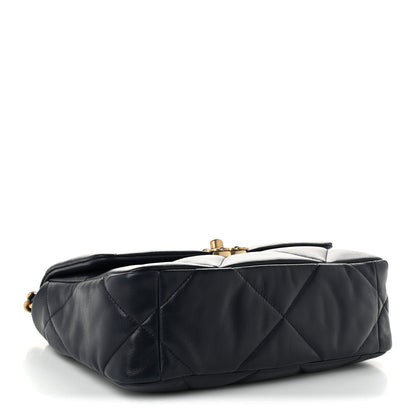 Chanel Lambskin Quilted Medium Chanel 19 Flap Navy Blue 3 of 9