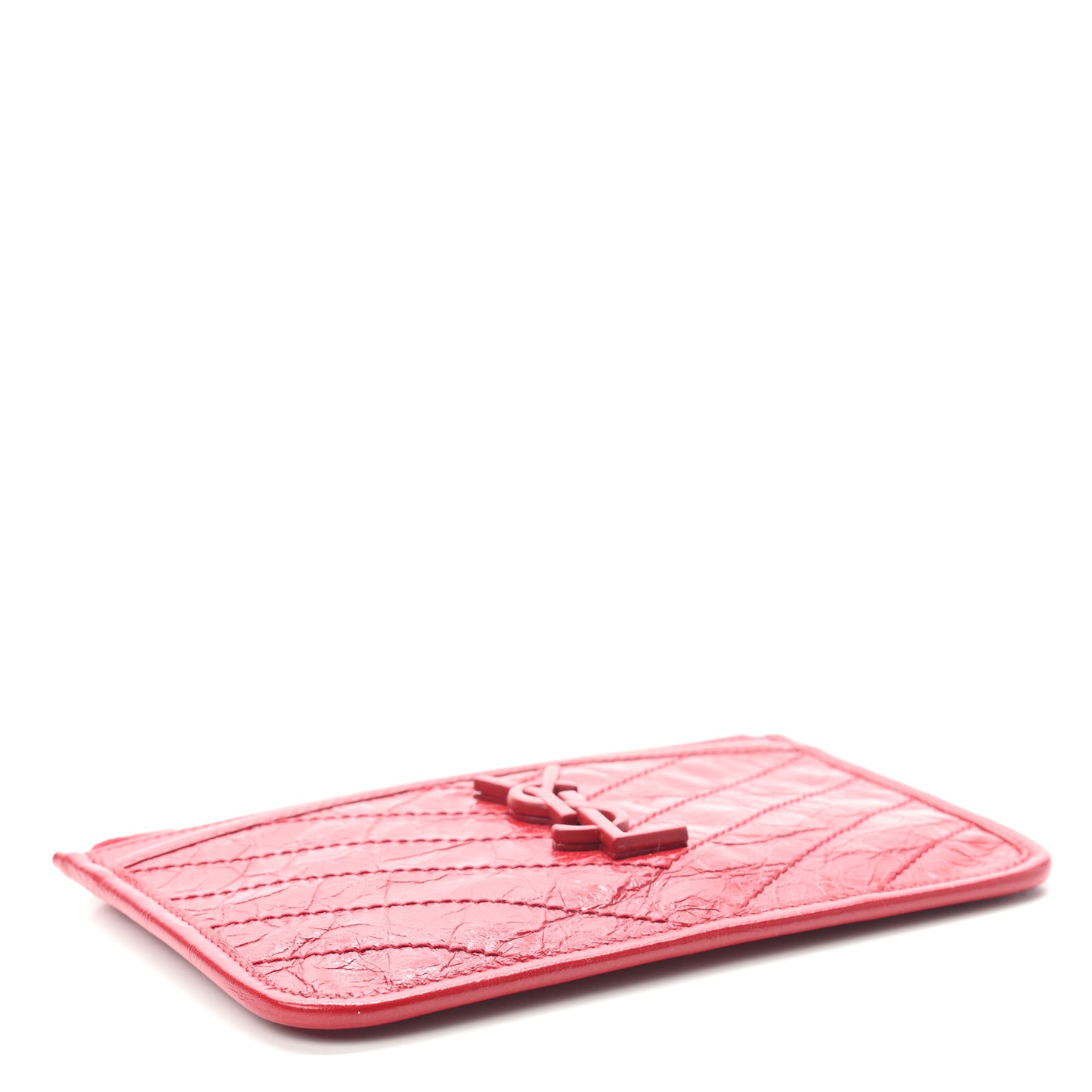 Crinkled Calfskin Matelasse Niki Bill Pouch Red