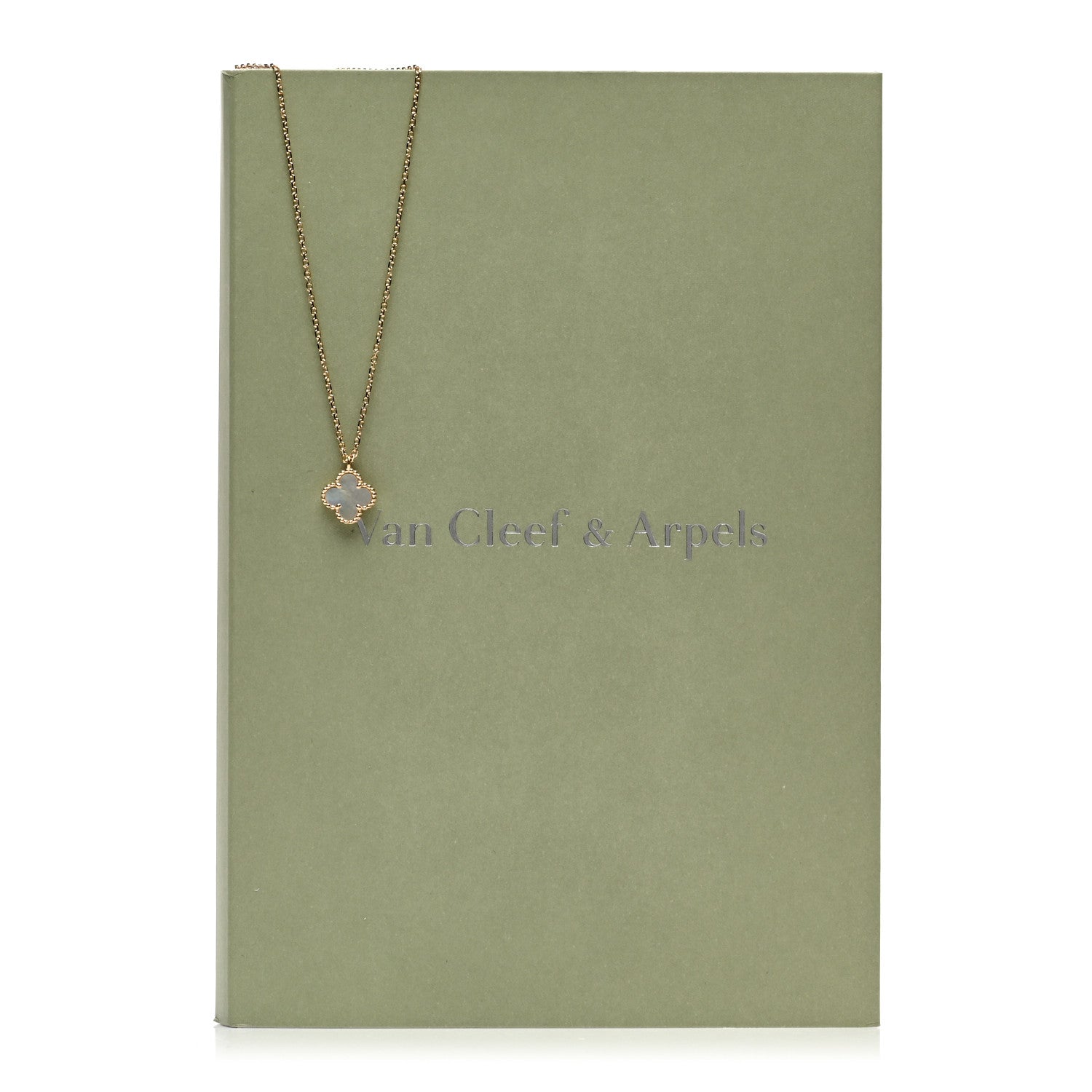 Van Cleef & Arpels 18K Yellow Gold Mother of Pearl Sweet Alhambra Pendant Necklace 6 of 6