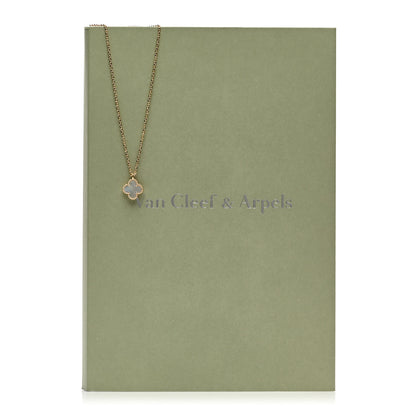 Van Cleef & Arpels 18K Yellow Gold Mother of Pearl Sweet Alhambra Pendant Necklace 6 of 6