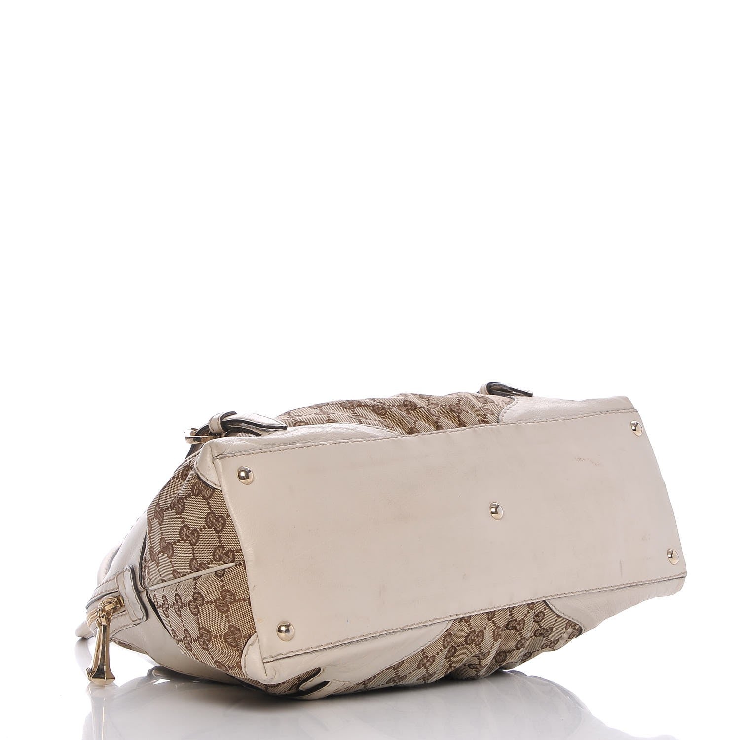 Gucci Monogram Medium Horsebit Nail Boston Off White 4 of 13