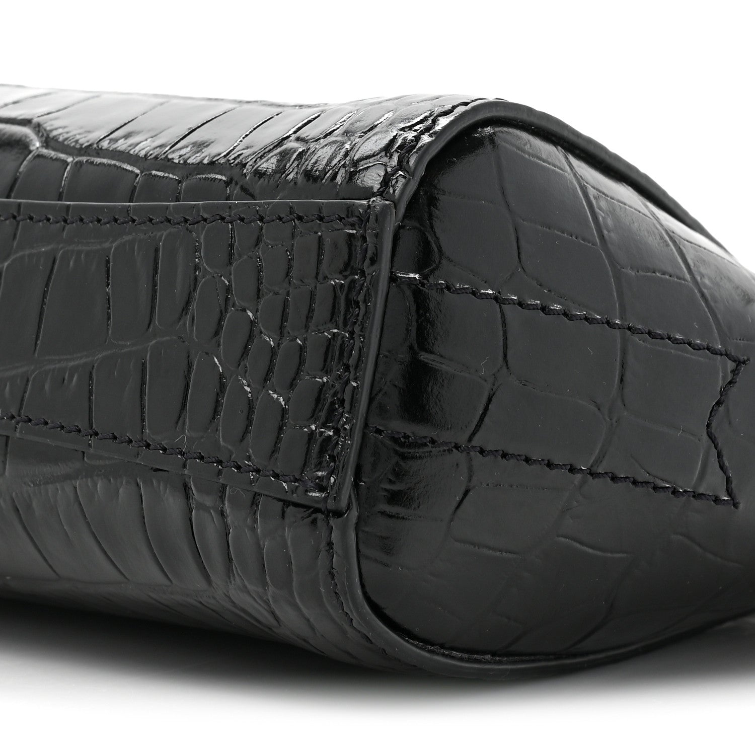 Givenchy Calfskin Crocodile Embossed Nano Antigona Black 8 of 10