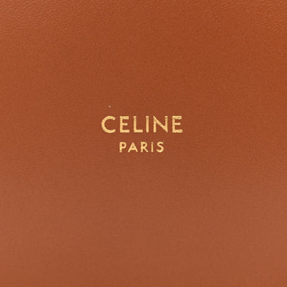 Celine Triomphe Canvas Calfskin Micro Drawstring Bucket Bag White Tan 6 of 11