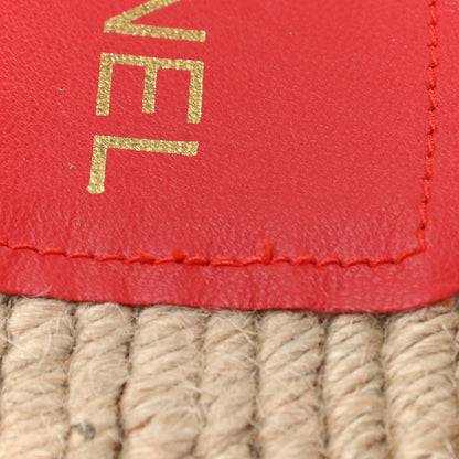 Chanel Lambskin Quilted CC Espadrille Slip On Sandals 39 Red 10 of 10