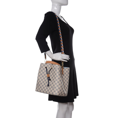 Louis Vuitton Damier Azur Braided Neonoe MM Blue 2 of 11