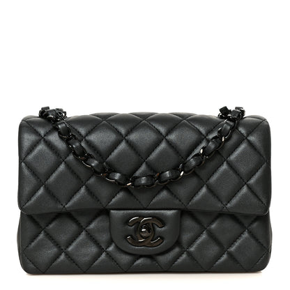 Chanel Pearly Lambskin Quilted Mini Rectangular Flap So Black 1 of 11