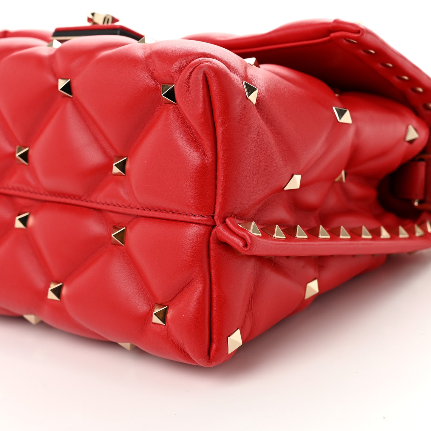 Nappa Medium Candystud Top Handle Bag Rosso Valentino