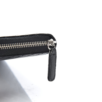 Chanel Lambskin Chevron Quilted Small Zip Around Wallet Black 9 of 11
