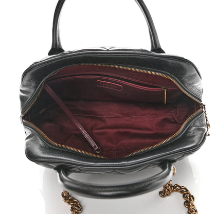 Chanel Glazed Calfskin Castle Rock Bowling Bag Black 5 of 10