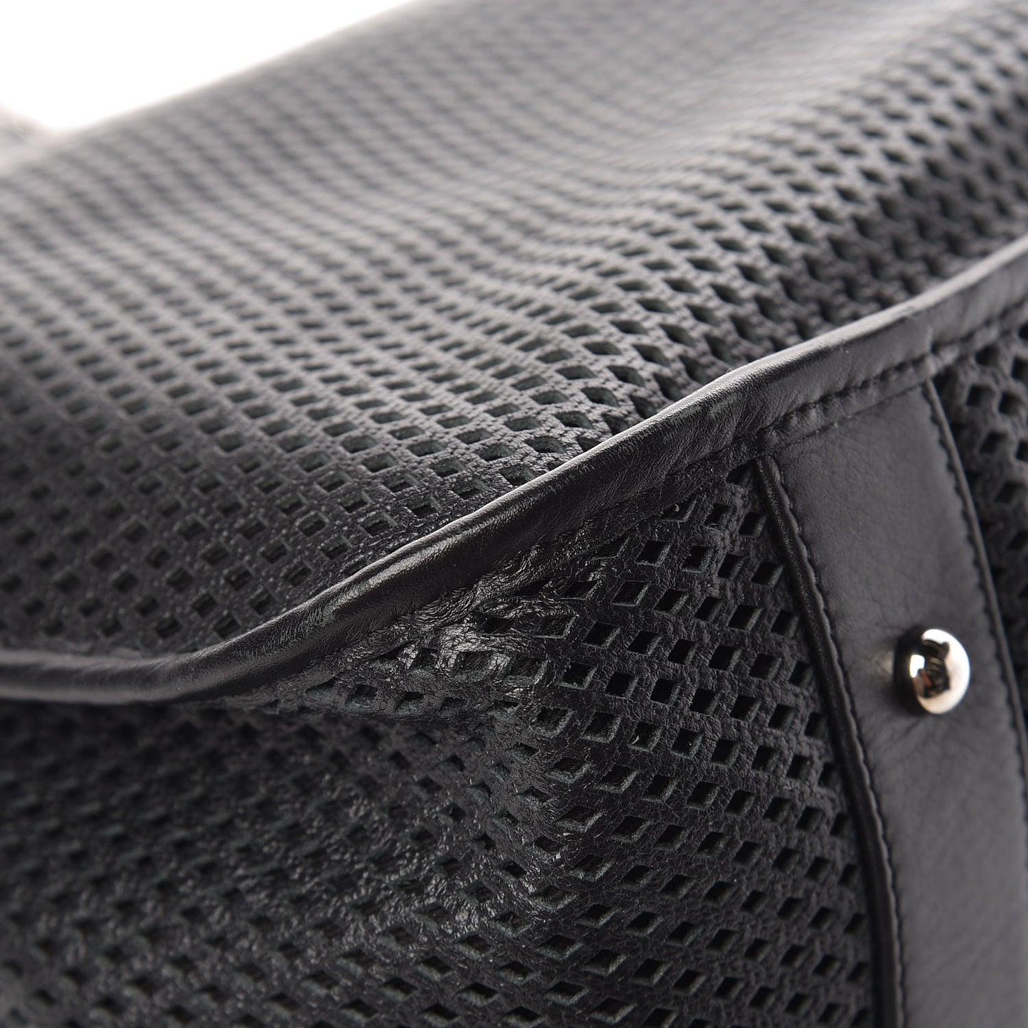 Calfskin Perforated Up In The Air Tote Black
