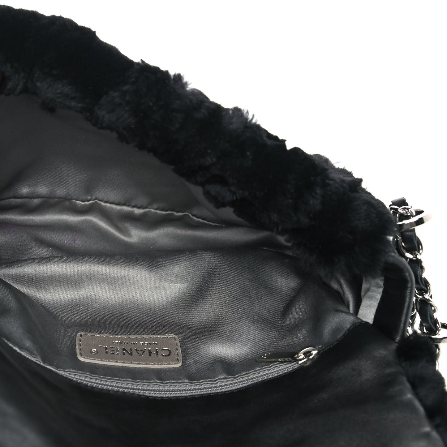 Rabbit Fur Flap Black
