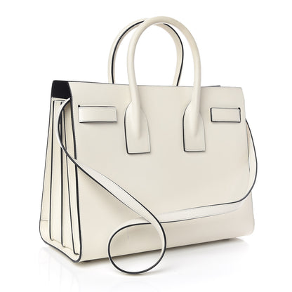 Saint Laurent Grained Calfskin Small Sac De Jour Dove Porcellana Black 3 of 11
