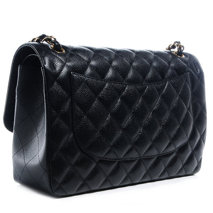 Chanel Caviar Quilted Jumbo Double Flap Black 3 of 9