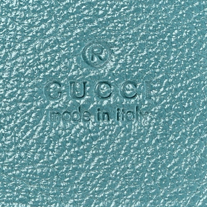 Gucci Azalea Calfskin Enamel Matelasse Diagonal Torchon GG Marmont Card Case Imperial Blue Pavone 6 of 9