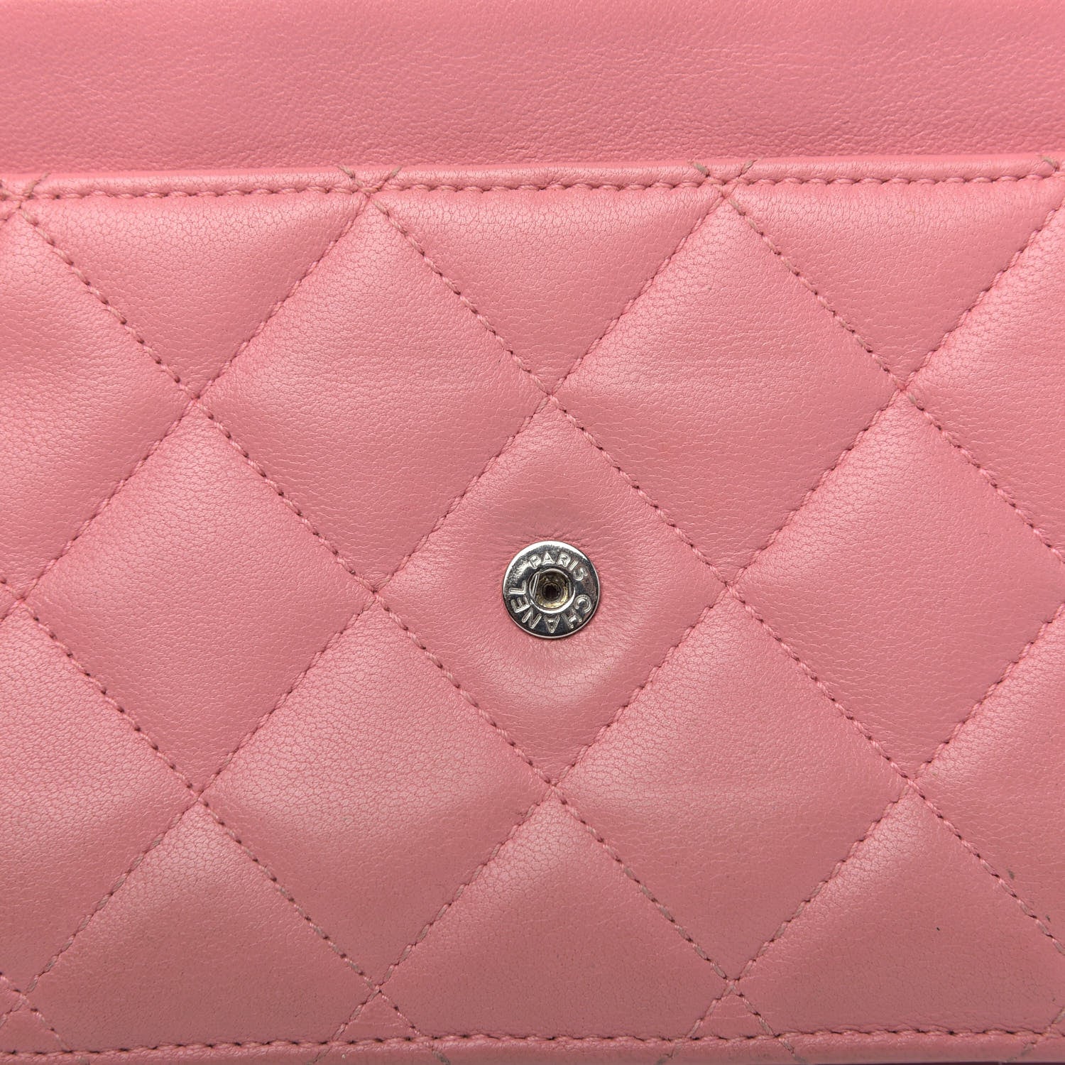 Chanel Lambskin Quilted Wallet On Chain WOC Pink 12 of 15