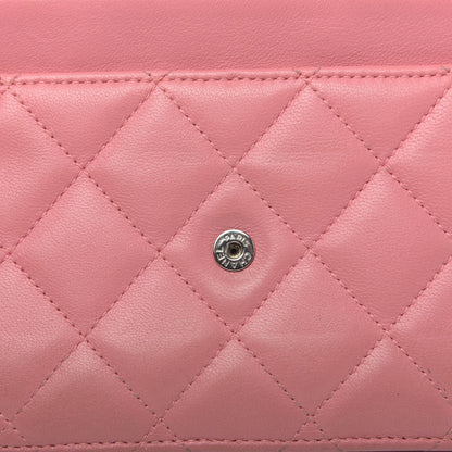 Chanel Lambskin Quilted Wallet On Chain WOC Pink 12 of 15